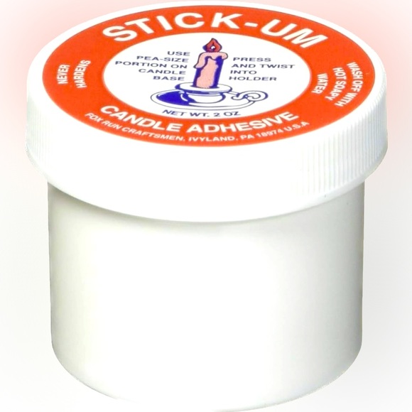 STICK-UM CANDLE ADHESIVE STAY ALIGHN STRAIGHTEN 2OZ PEA SZ WEDDING CANDLE BASE - Picture 1 of 4